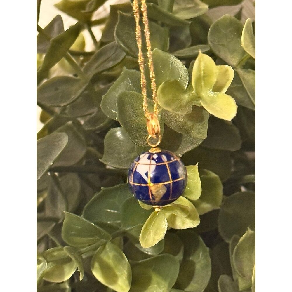 14K Gold Globe Pendant Necklace - Picture 8 of 10